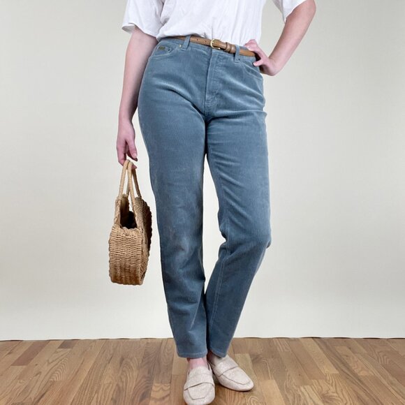 Vintage Ralph Lauren Corduroy High Rise Trousers Straight Cut Fit Pants 80s 90s - Picture 4 of 8